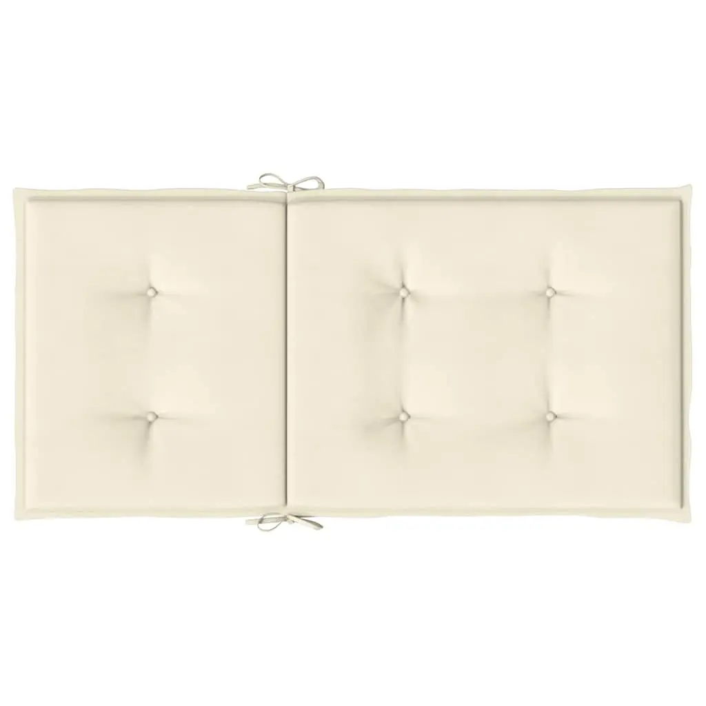 6 Piece Outdoor Cream Chair Cushions Lowback Oxford Fabric Foam Fibre Seat Pads for Garden Patio Furniture