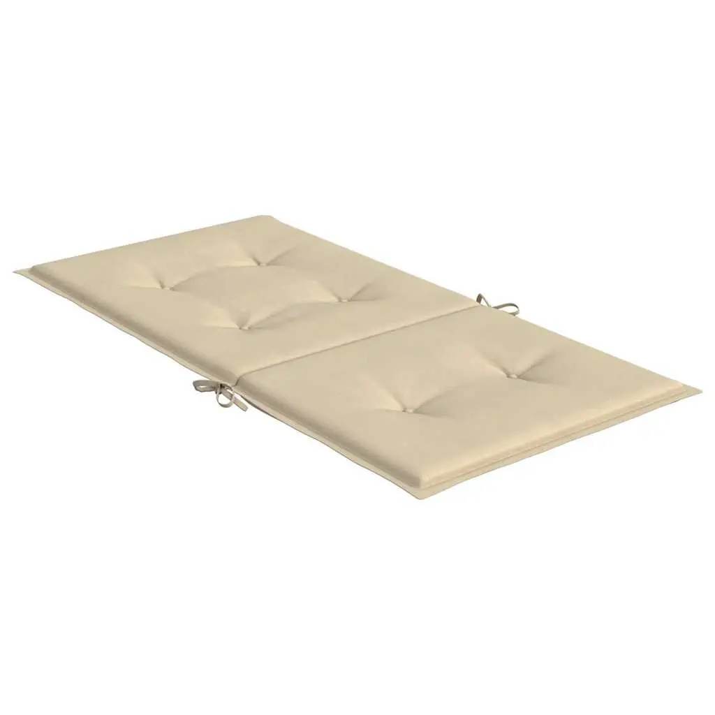 Lowback Chair Cushions Beige 100 x 50 cm 6 Piece Outdoor Patio Furniture Seat Pads