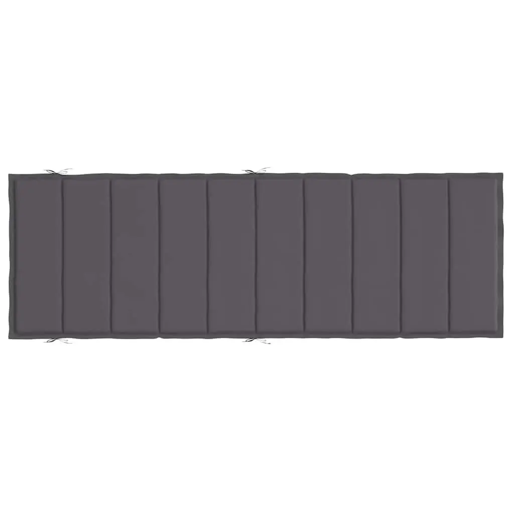 Sun Lounger Cushion Anthracite Outdoor Garden Patio Chair Pad 186x58x4cm