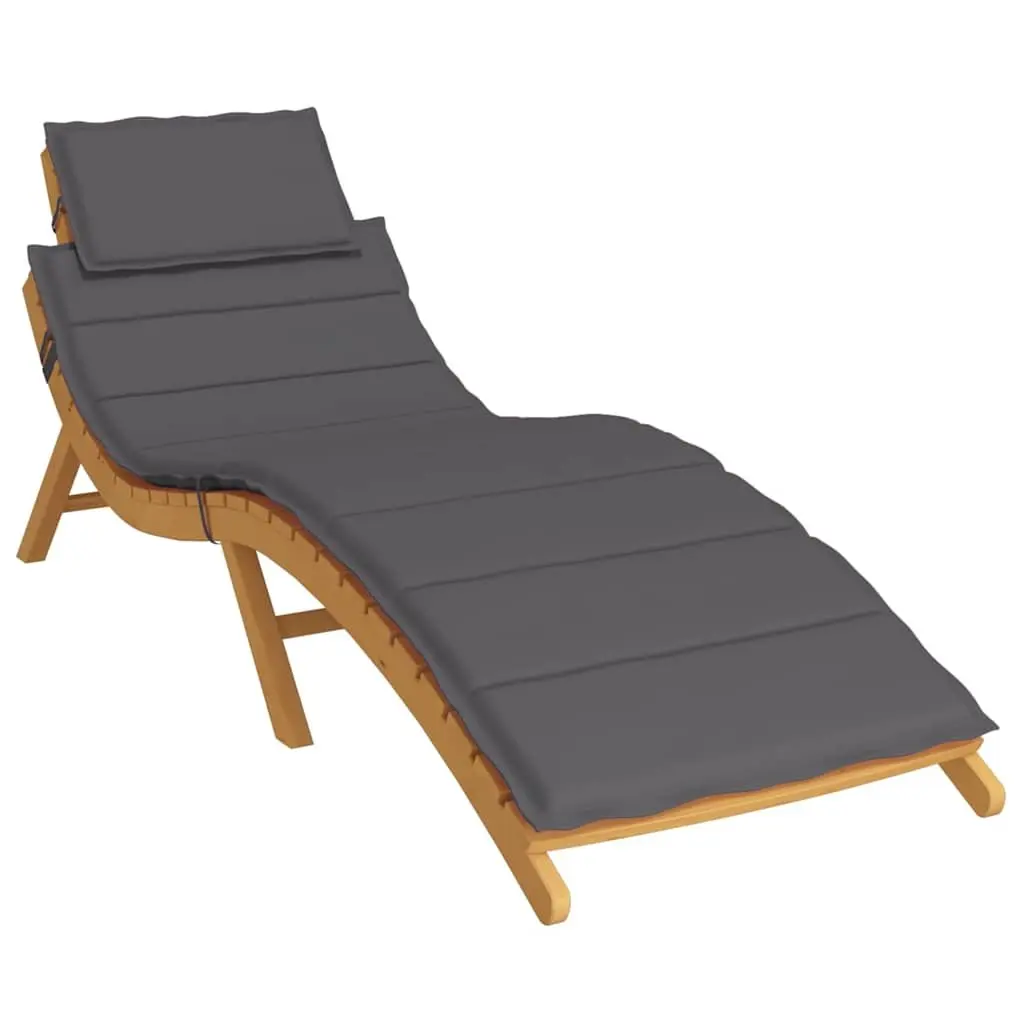 Sun Lounger Cushion Anthracite Outdoor Garden Patio Chair Pad 186x58x4cm