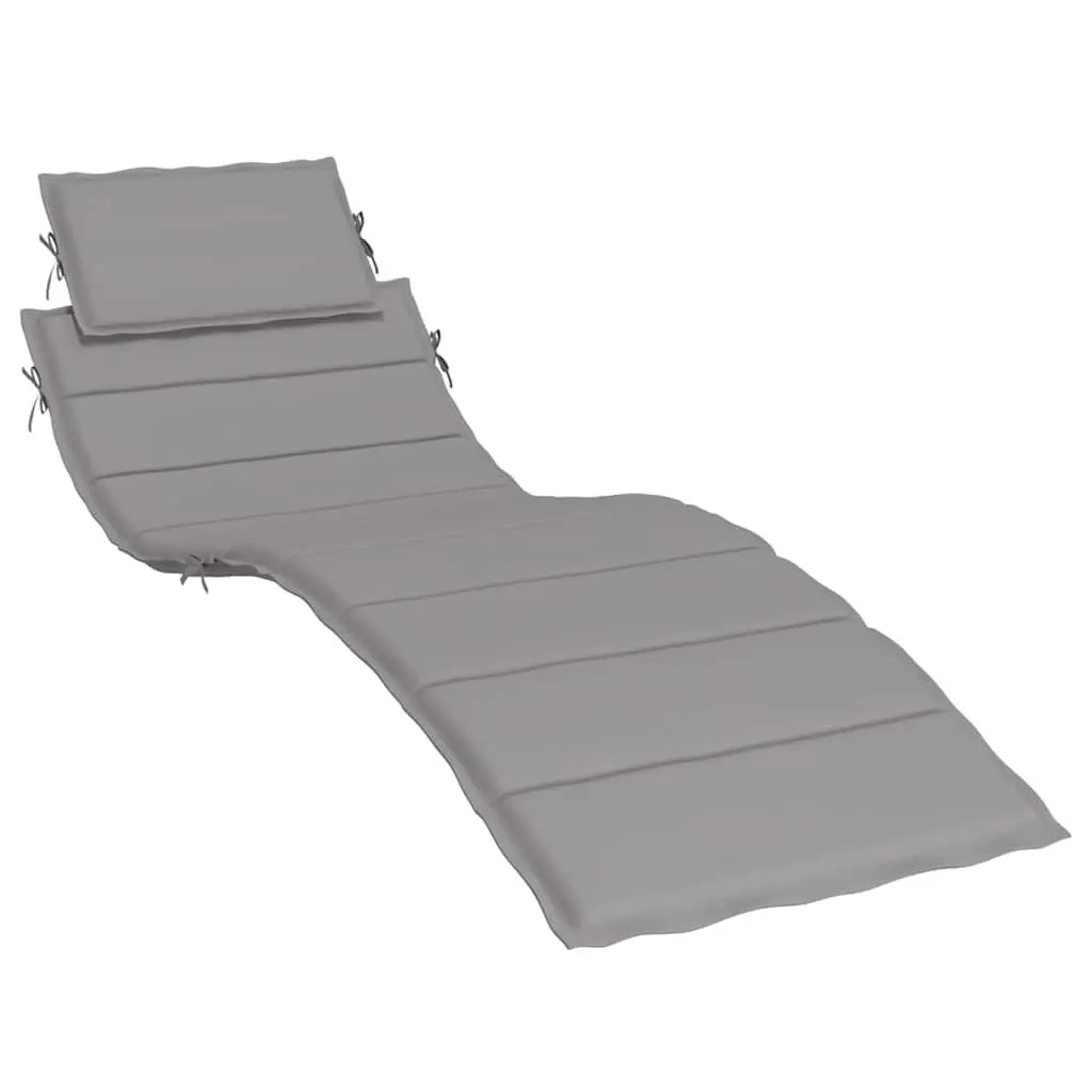Sun Lounger Cushion Grey Outdoor Garden Patio Chair Pad Oxford Fabric 186x58cm