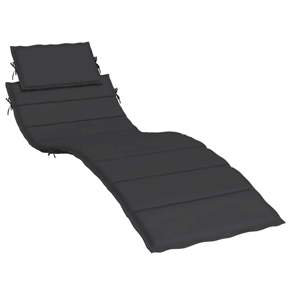 Sun Lounger Cushion Outdoor Chair Pad Garden Patio Seat Oxford Fabric Black