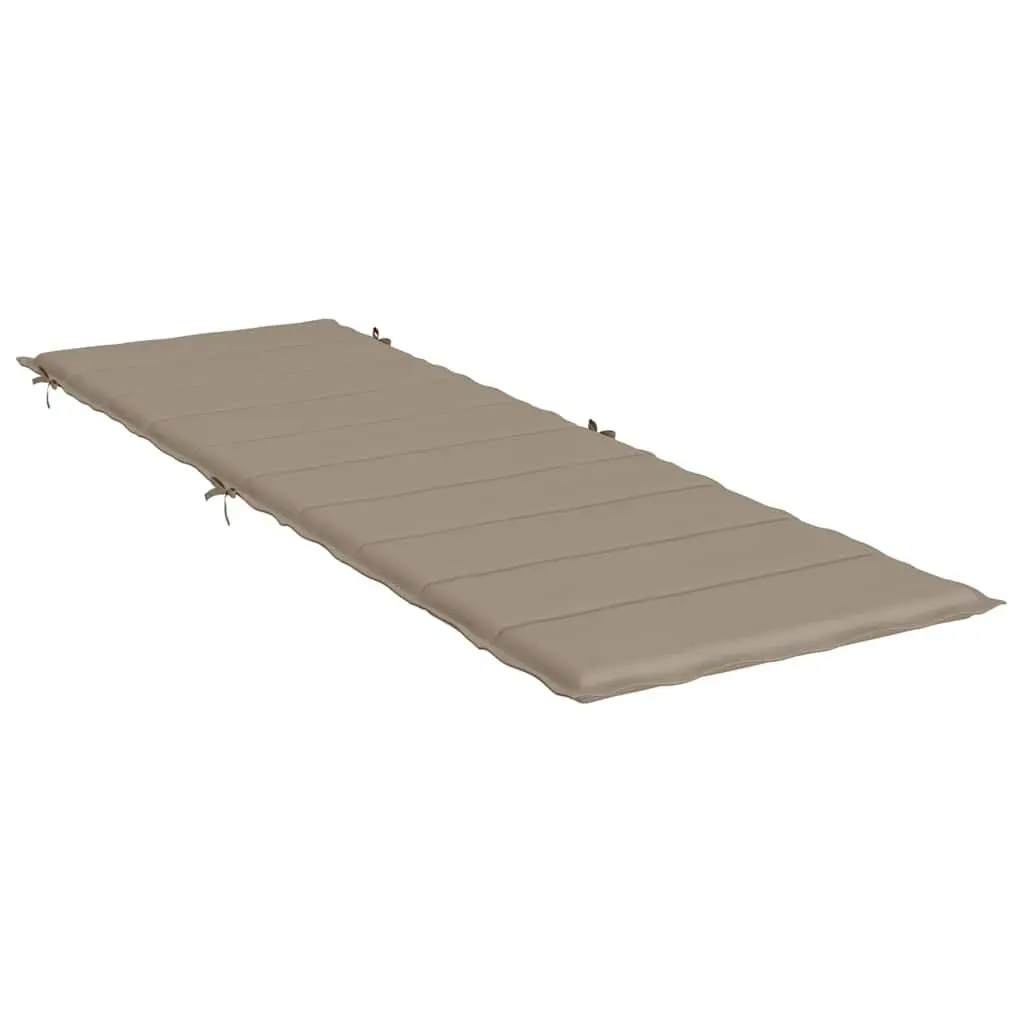 Sun Lounger Cushion Taupe 186x58cm Waterproof Oxford Fabric Non-Slip Ropes