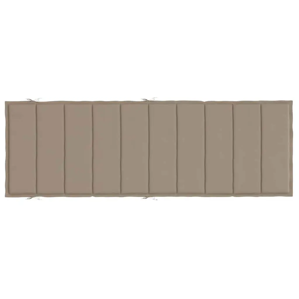 Sun Lounger Cushion Taupe 186x58cm Waterproof Oxford Fabric Non-Slip Ropes