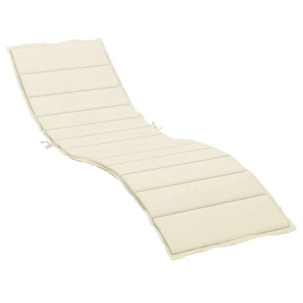 Sun Lounger Cushion Cream Outdoor Garden Patio Chair Pad 200x50x3cm Oxford