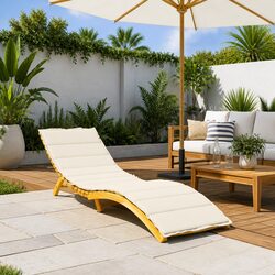 Cushion for Sun Lounger, Cream, 200x60x3cm