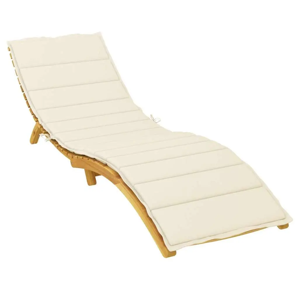 Sun Lounger Cushion Cream Outdoor Garden Patio Chair Pad Seat Cushion 200x60x3cm
