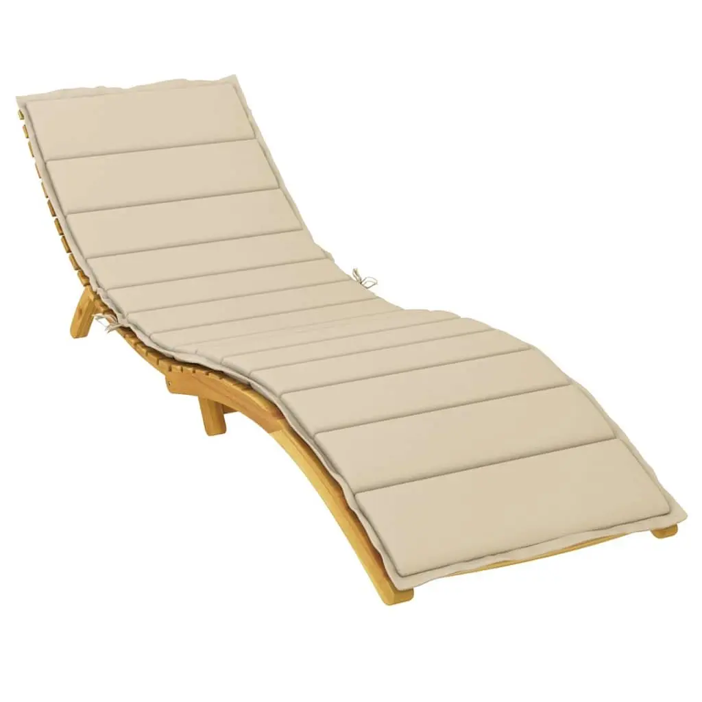 Sun Lounger Cushion Beige 200x60cm Oxford Fabric Outdoor Garden Patio Chair Pad