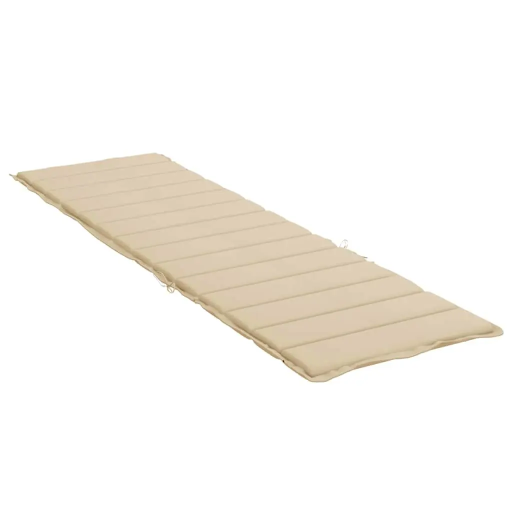 Sun Lounger Cushion Beige 200x60cm Oxford Fabric Outdoor Garden Patio Chair Pad