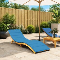 Sun Lounger Cushion Blue Outdoor Garden Patio Chair Pad Seat Cushion 200x60x3cm