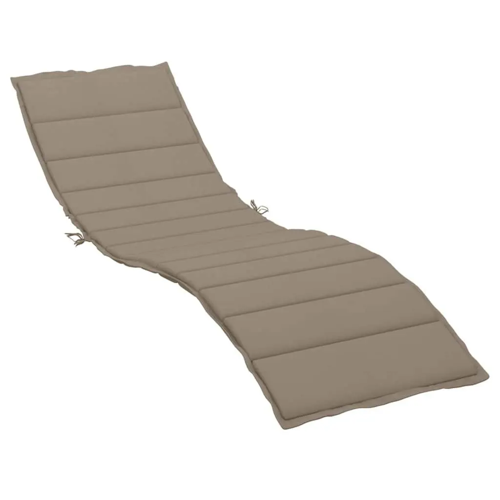 Sun Lounger Cushion Taupe 200 x 60 cm Water-Resistant Oxford Fabric Foam Fibre Filling