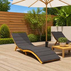Sun Lounger Cushion Anthracite 200x70x3cm - Simple Comfort