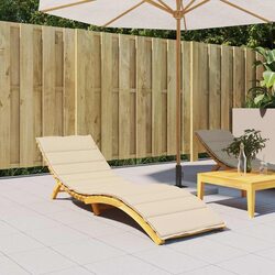 Compact Beige Sun Lounger Cushion 200x70x3cm for Any Space