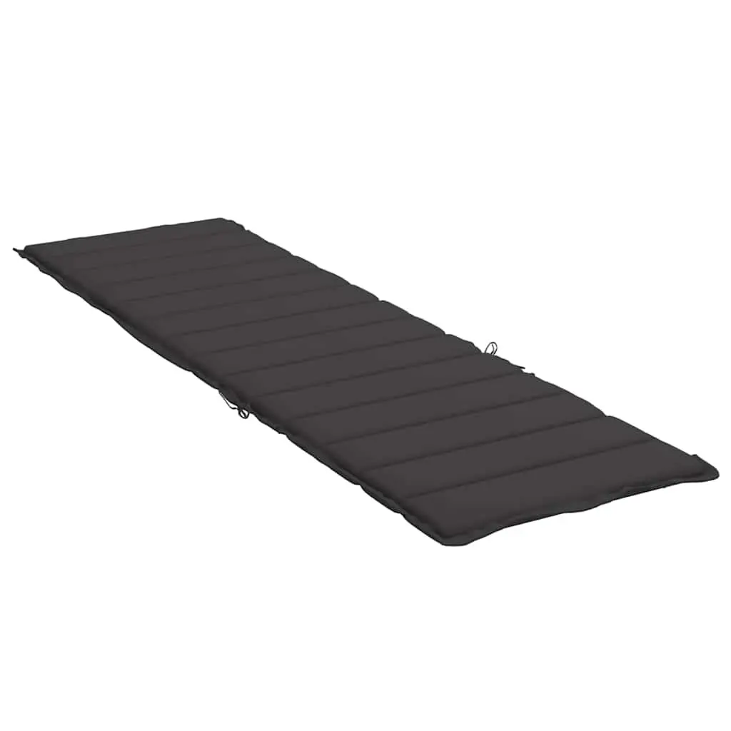 Sun Lounger Cushion Black Outdoor Garden Patio Chair Pad Water Resistant Oxford