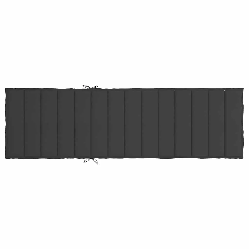 Sun Lounger Cushion Black Outdoor Garden Patio Chair Pad Water Resistant Oxford