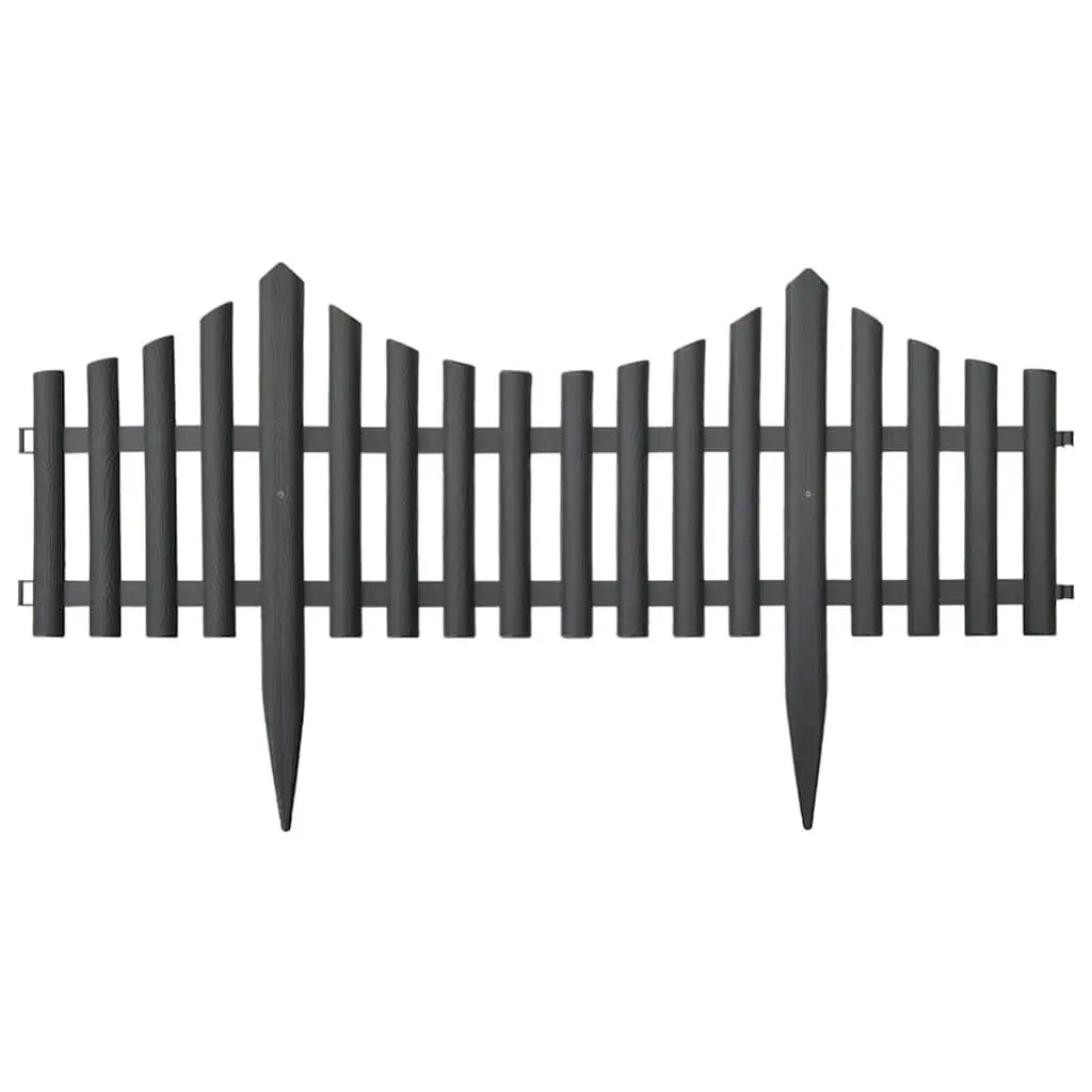 Garden Lawn Edging Borders Anthracite 10m Interconnectable Fencing