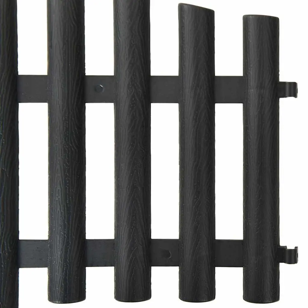 Garden Lawn Edging Borders Anthracite 10m Interconnectable Fencing