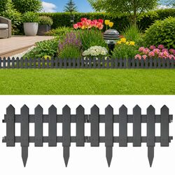 Garden Lawn Edging Border 25 Pieces 10m Anthracite Flexible Outdoor Edger