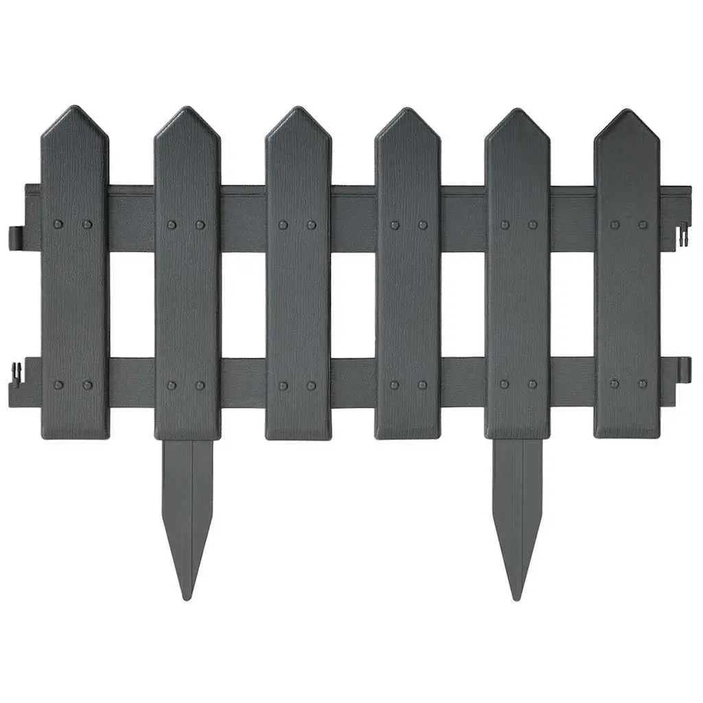 Garden Lawn Edging Border Anthracite 10m Flexible Outdoor Edger 25 Pieces