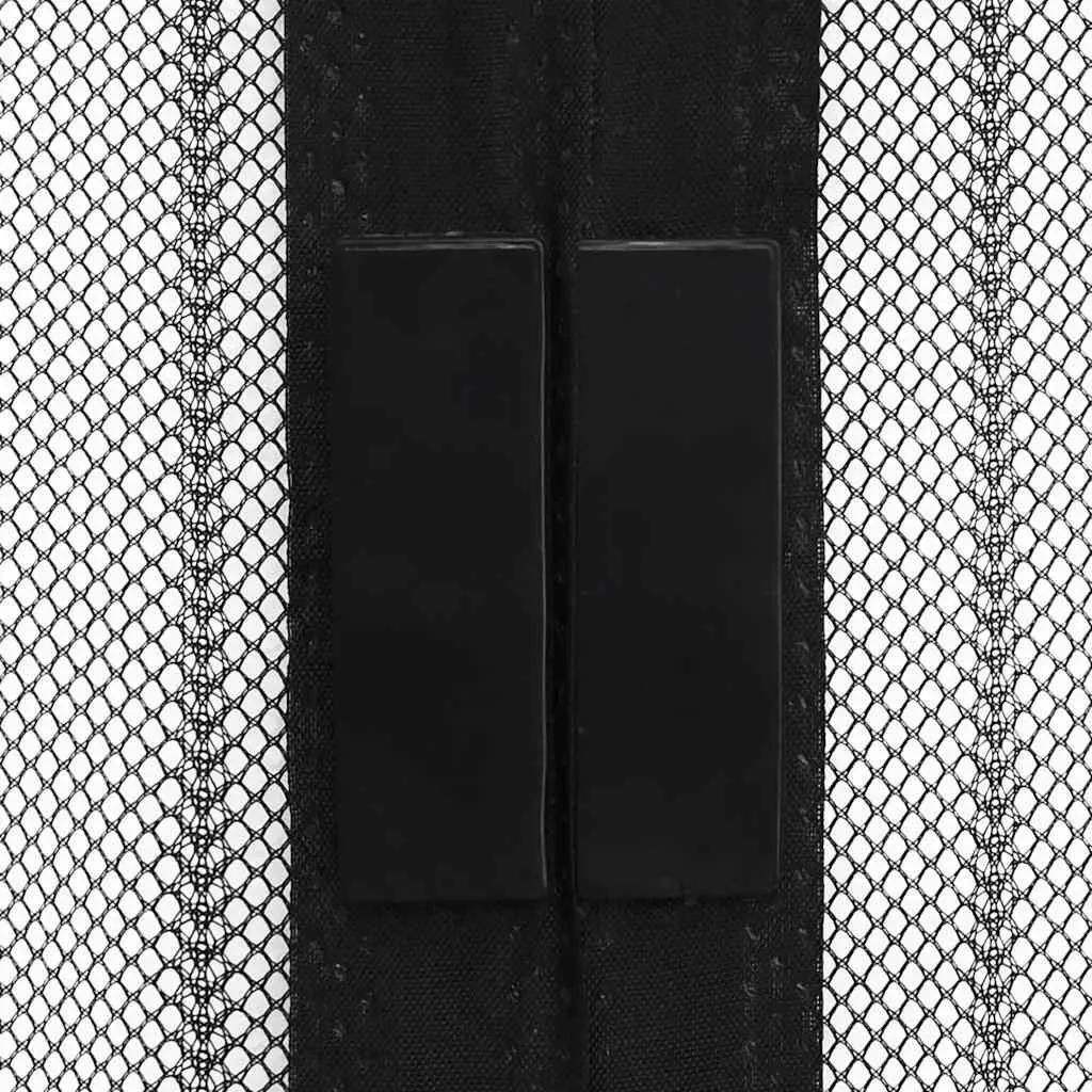 Insect Door Curtains 2 pcs with Magnet Blocks Black Window Screen 200x80 cm