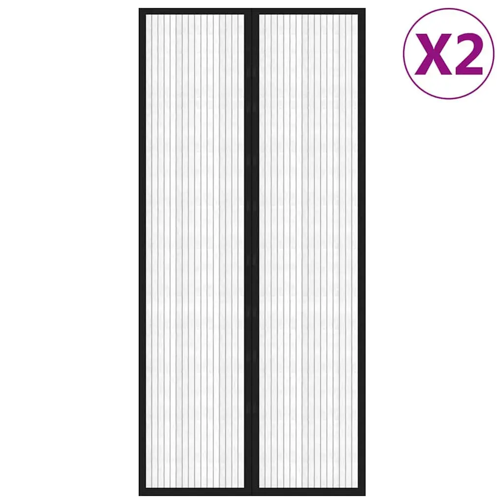 Insect Door Curtains with Magnet Blocks, Black
