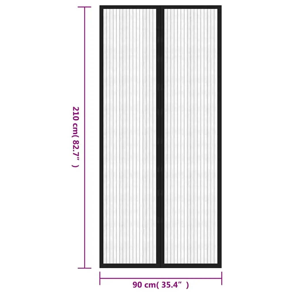 Insect Door Curtains with Magnet Blocks, Black