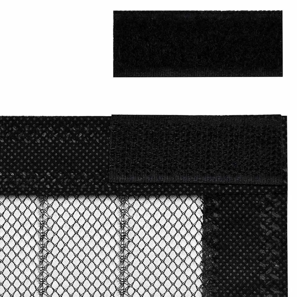 Insect Door Curtains Black 220x130 cm Mesh Screen 2 pcs Magnet Blocks