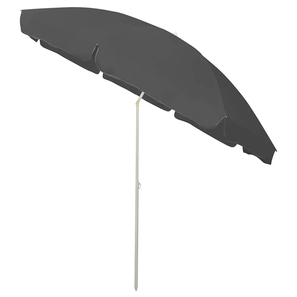 Beach Parasol Anthracite 300cm UV Protective Canopy Tilt Function
