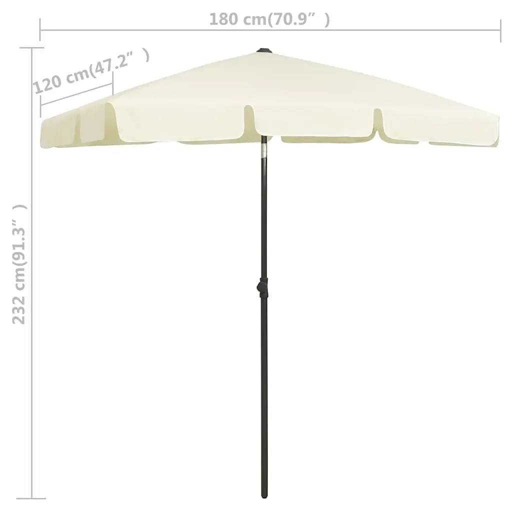 Beach Parasol Yellow 180x120 cm UV Protective Adjustable Tilt Function