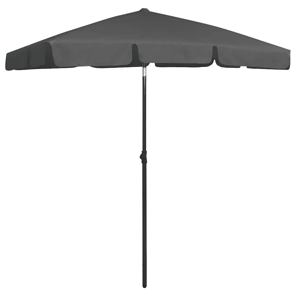 Beach Parasol Anthracite 180x120cm UV Protection Tilt Function