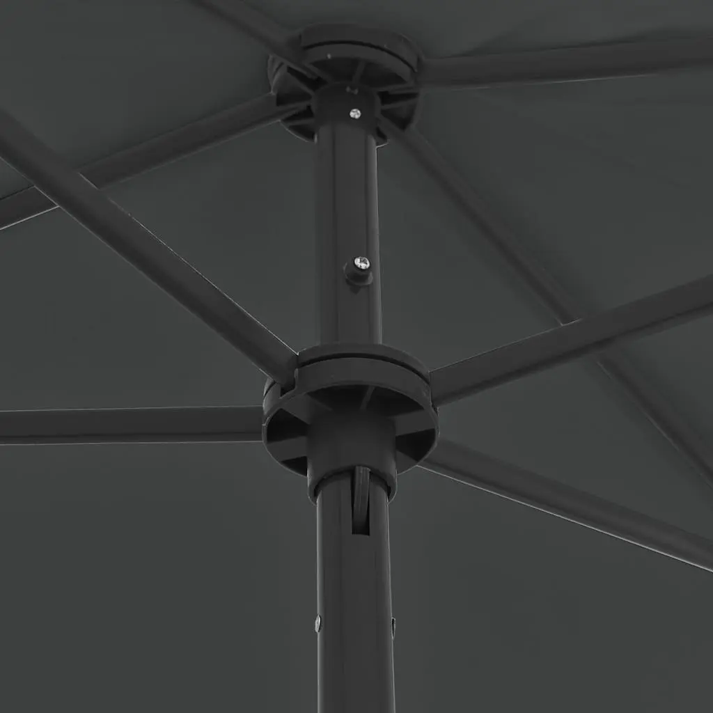 Beach Parasol Anthracite 180x120cm UV Protection Tilt Function