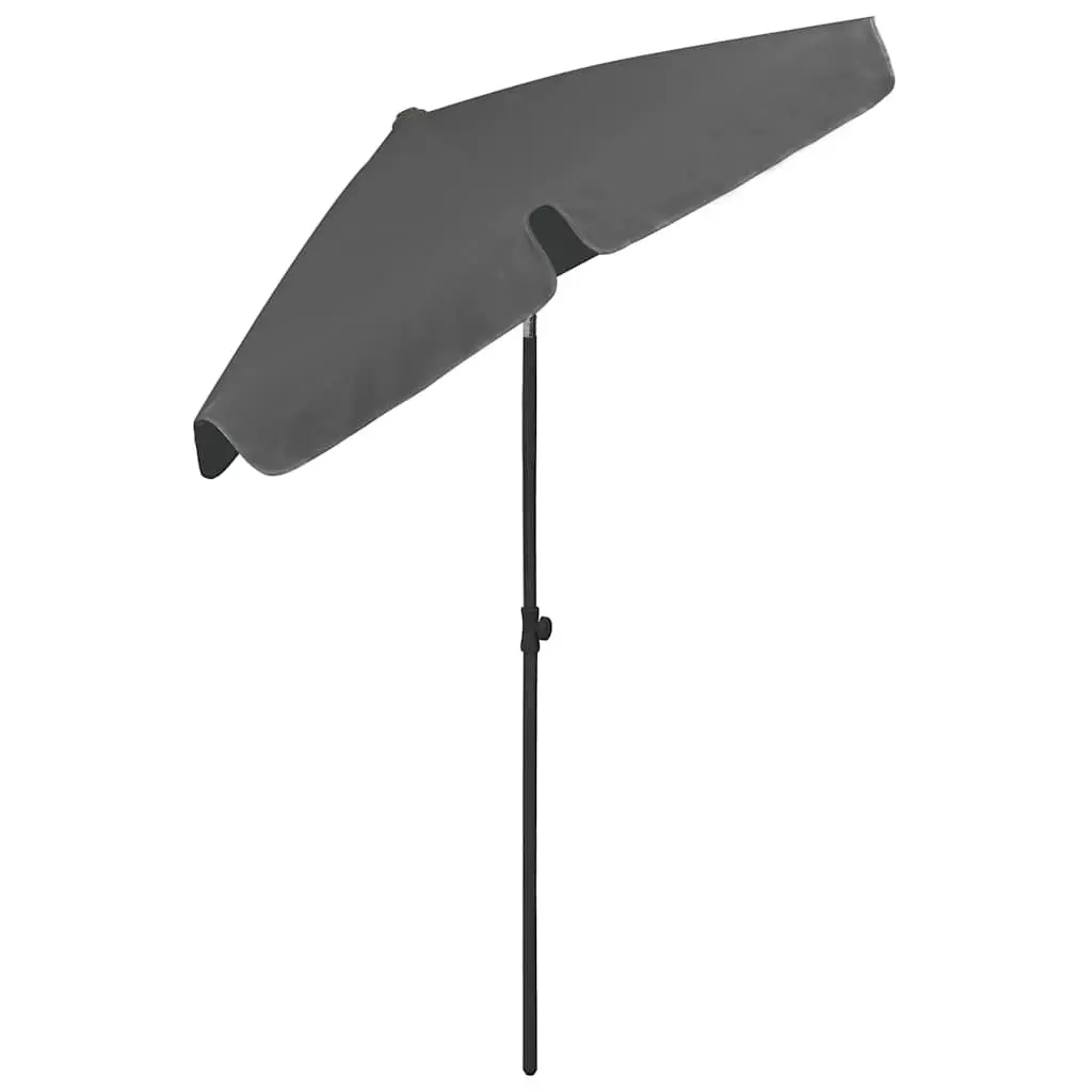 Beach Parasol Anthracite 180x120cm UV Protection Tilt Function