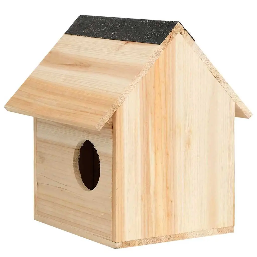 Wooden Squirrel House Brown 26x25x29cm Outdoor Nesting Box Small Animal Shelter