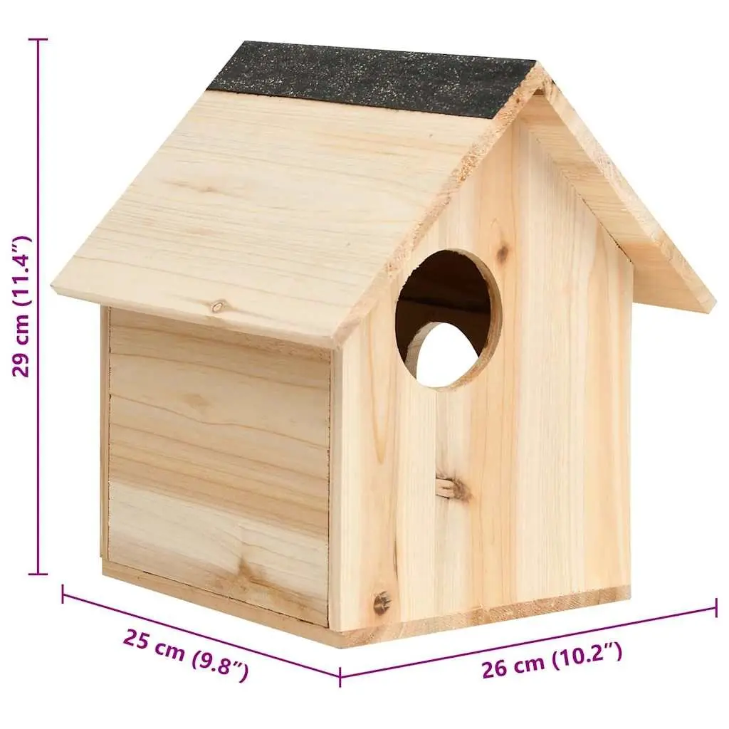 Wooden Squirrel House Brown 26x25x29cm Outdoor Nesting Box Small Animal Shelter