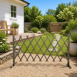 Compact Grey Trellis Fence Panel - Outdoor Use