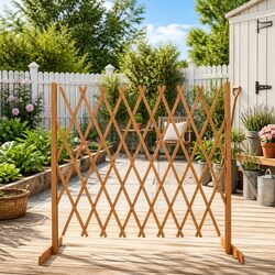 Compact and Durable Expandable Wooden Trellis for Gardens 180cm