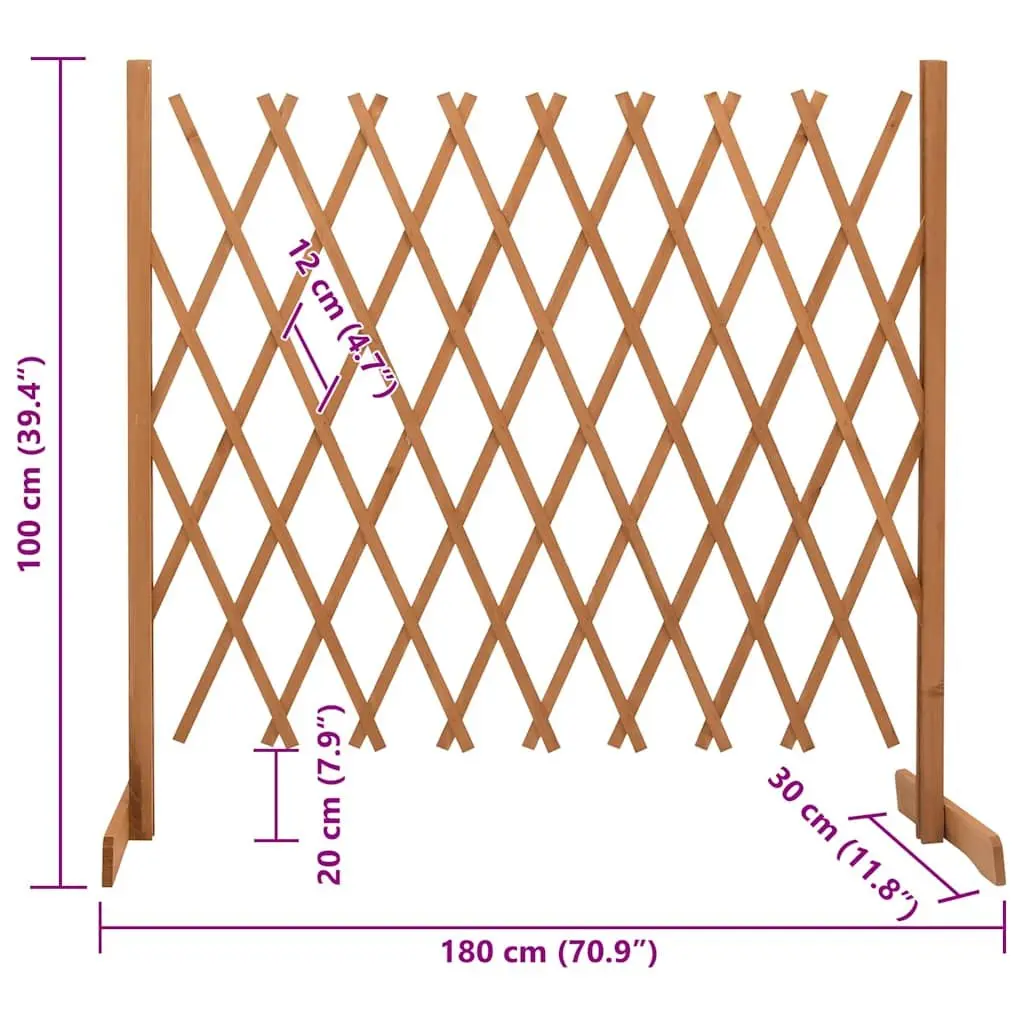 Garden Trellis Fence Panel Expandable Wooden Outdoor Privacy Screen 180cm