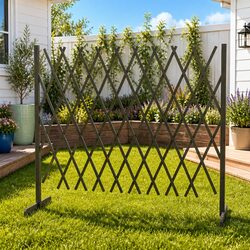 Grey Trellis Fence Panel for Outdoor Use 180x100 cm