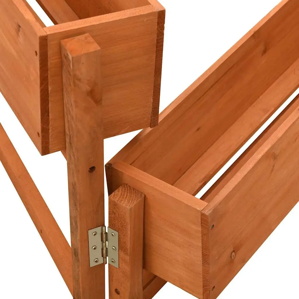 Garden Folding Planter Orange 60x14x75cm Solid Firwood Sturdy Outdoor Use