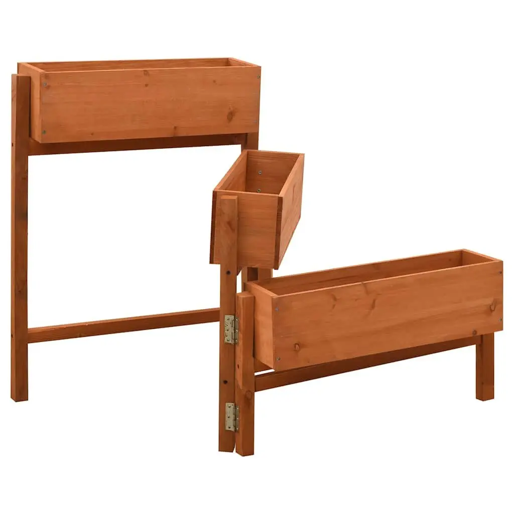 Garden Folding Planter Orange 60x14x75cm Solid Firwood Sturdy Outdoor Use