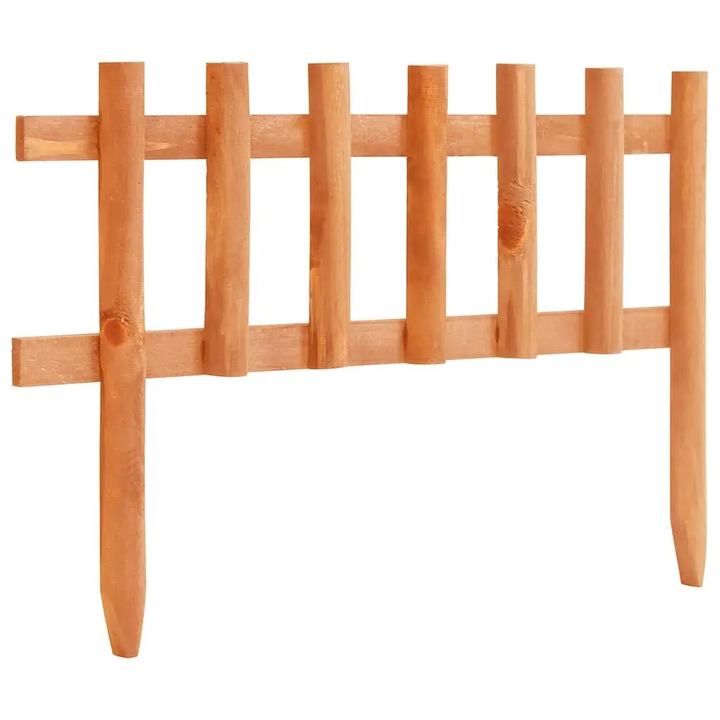 Wooden Garden Borders Edging Orange 10 Piece Solid Firwood Lawn Edge Outdoor Fencing