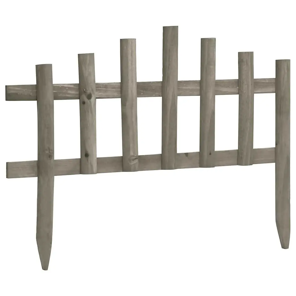 Wooden Garden Edging Borders White 10 Piece Durable Firwood Weather Resistant Outdoor