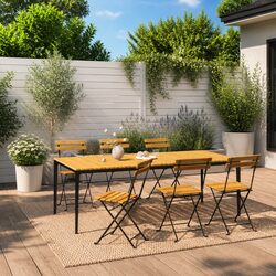 Compact and Convenient Folding Garden Chairs, Set of 6