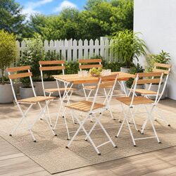 Compact and Stylish Folding Bistro Chairs, Set of 6