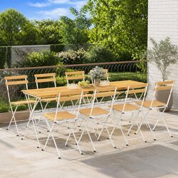 Set of 8 Compact Folding Bistro Chairs for Outdoor Use