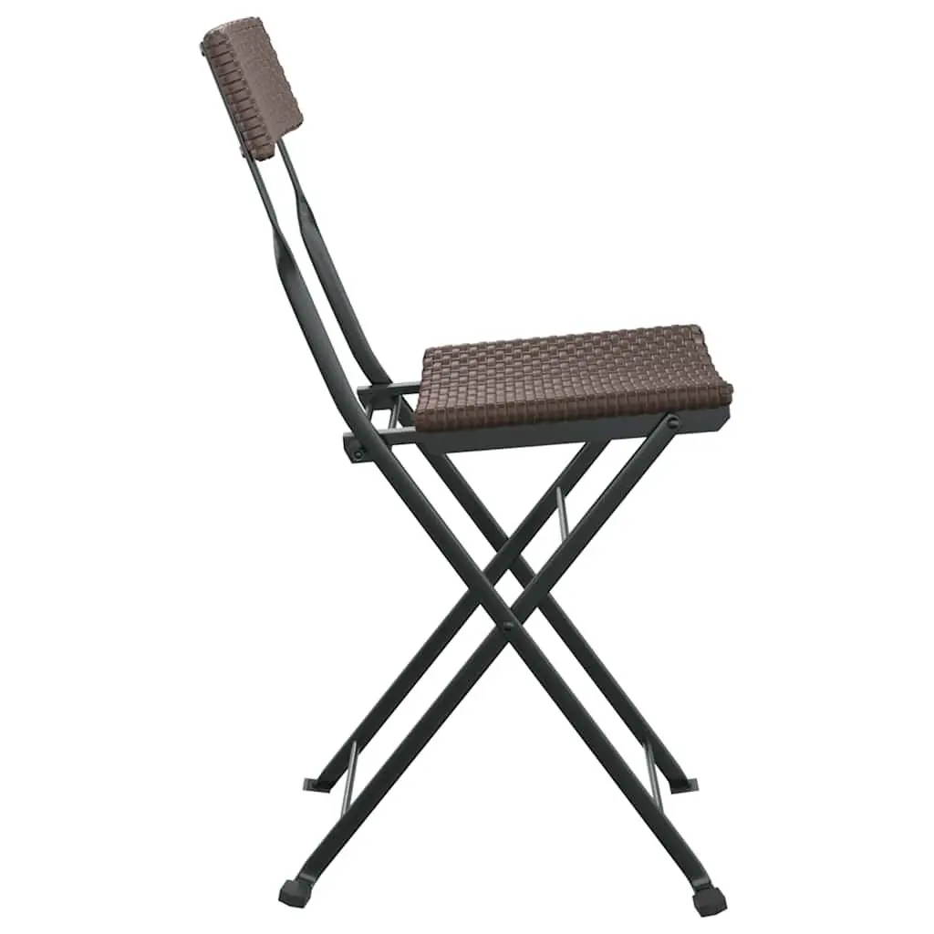 Folding Bistro Chairs 4 pcs Brown Outdoor Garden Seating Foldable Patio