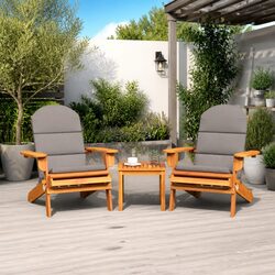 3 Piece Adirondack Garden Lounge Set Solid Acacia Wood Outdoor Furniture Brown
