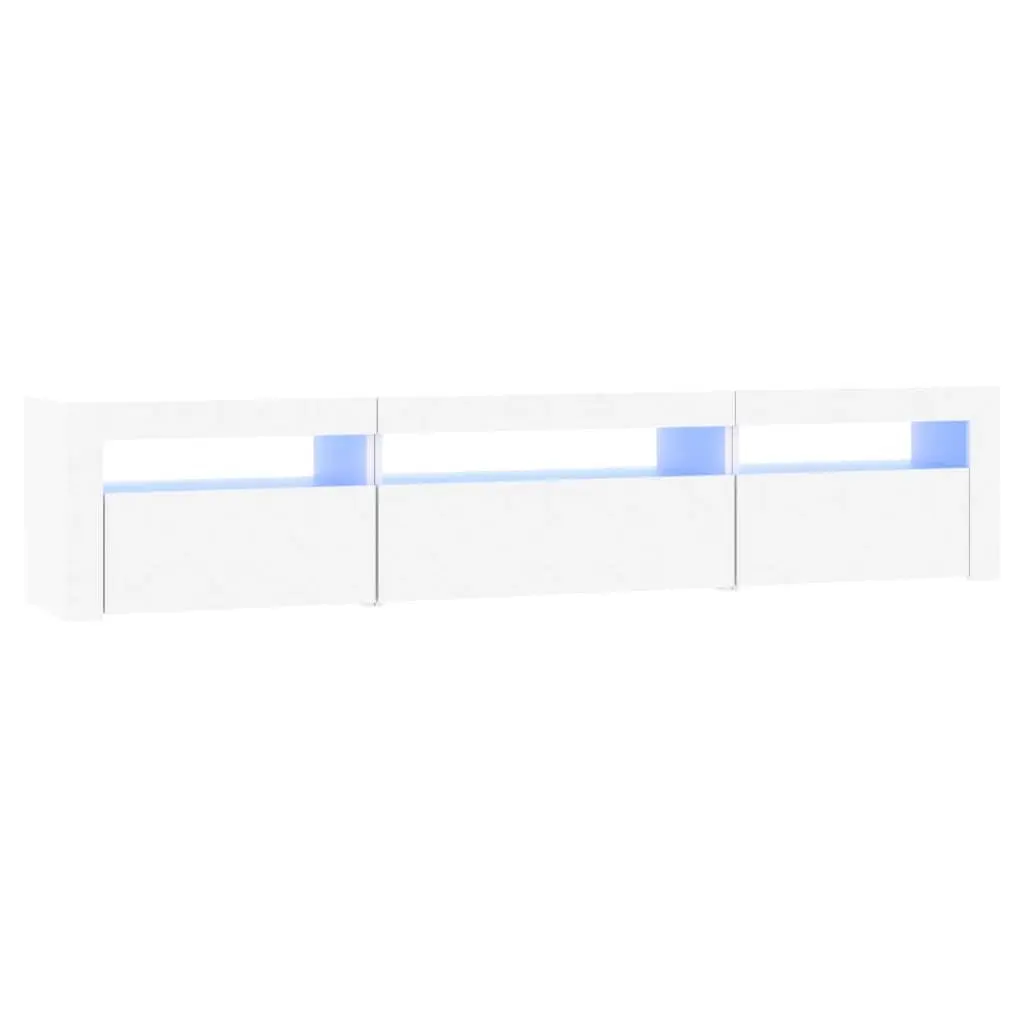 TV Cabinet with RGB LED Lights White Modern Media Unit Storage Furniture