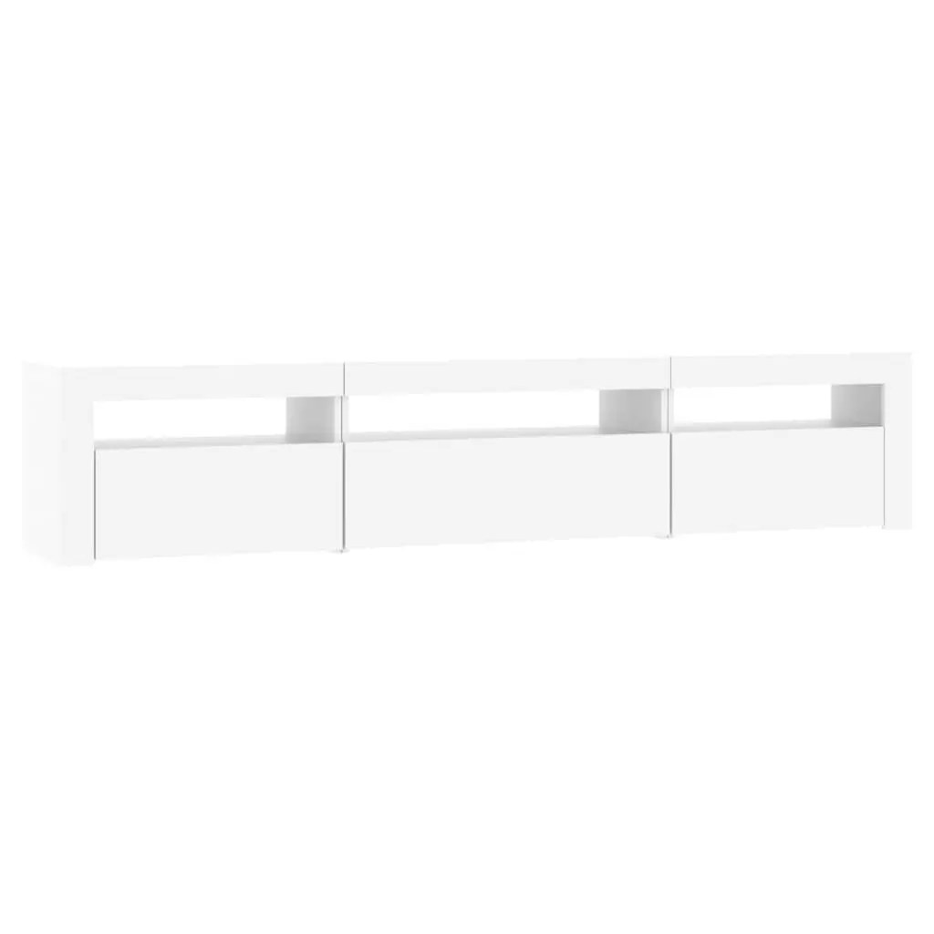 TV Cabinet with RGB LED Lights White Modern Media Unit Storage Furniture