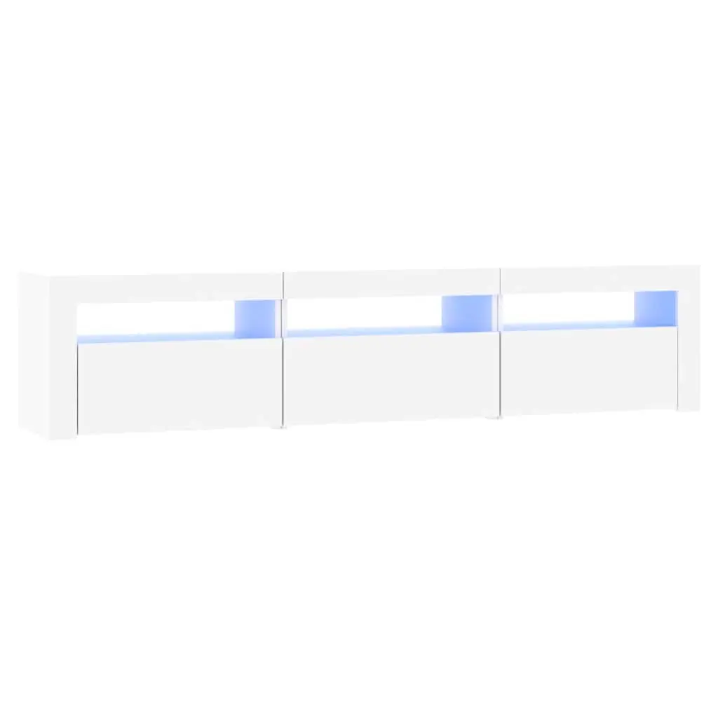 White TV Cabinet with RGB LED Ambient Lighting